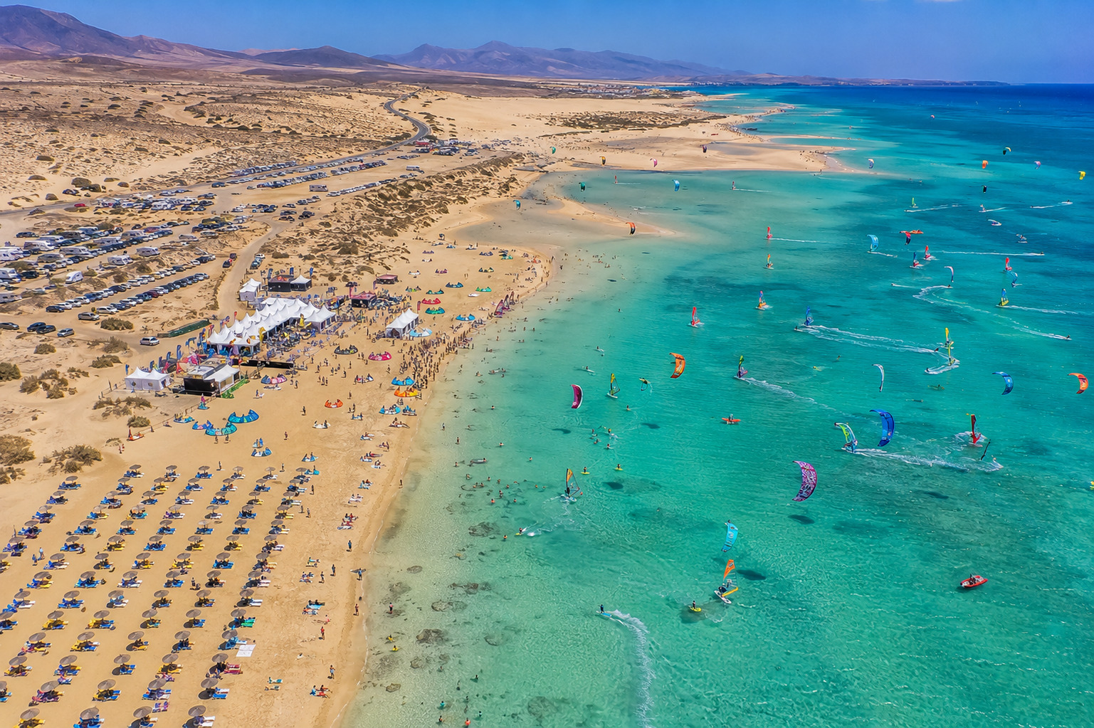 Familjevänlig lagun vid Costa Calma och Sotavento — grunt vatten och vit sand